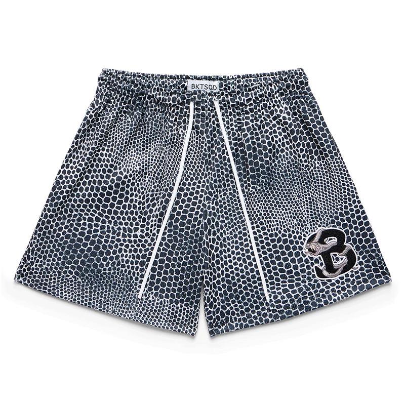 American Trendy Men's Python Mesh Quick-Dry Basketball Shorts - Casual Four-Point Loose Fit Plus Size