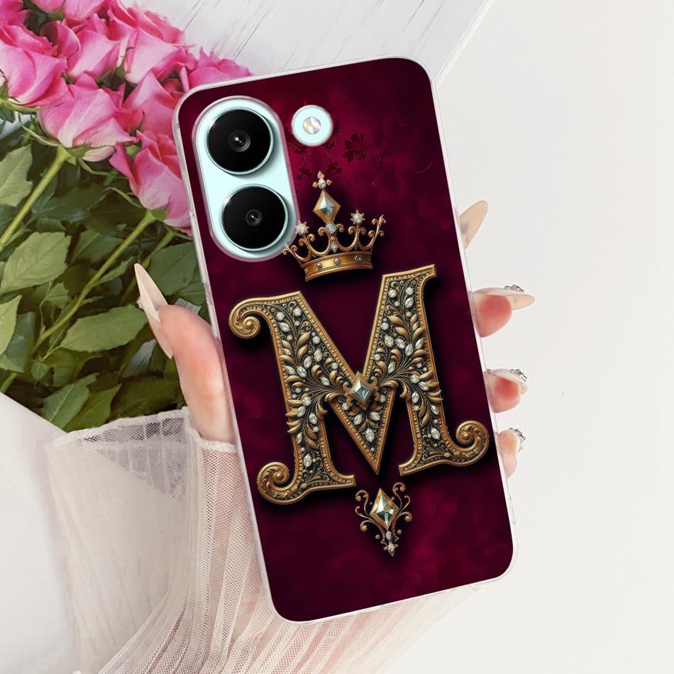 For Xiaomi Poco X8 Pro Royal Crown Initial Letter Couple Phone Case For POCO X8 Pro Max X8Pro 5G Soft Silicone TPU Bumpers