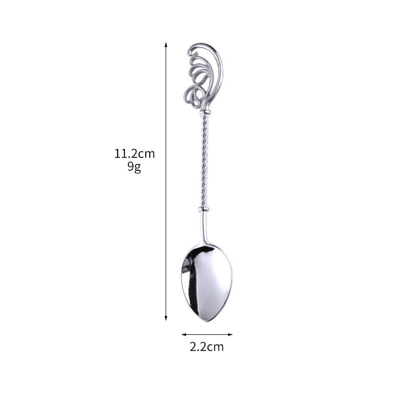 New Vintage Coffee Spoon Tableware Elegant Soup Spoon Metal Teaspoon Decorative Stirring Spoons