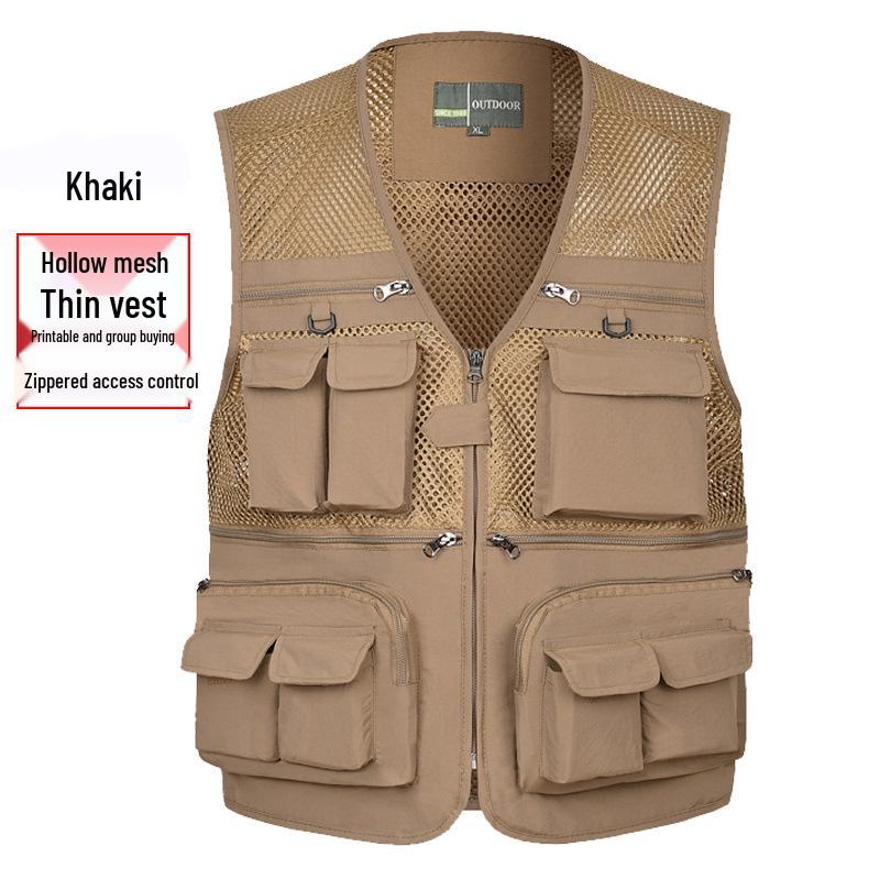 Men's Summer Mesh Multi-Pocket Fishing Vest – Outdoor Lightweight Sleeveless Jacket