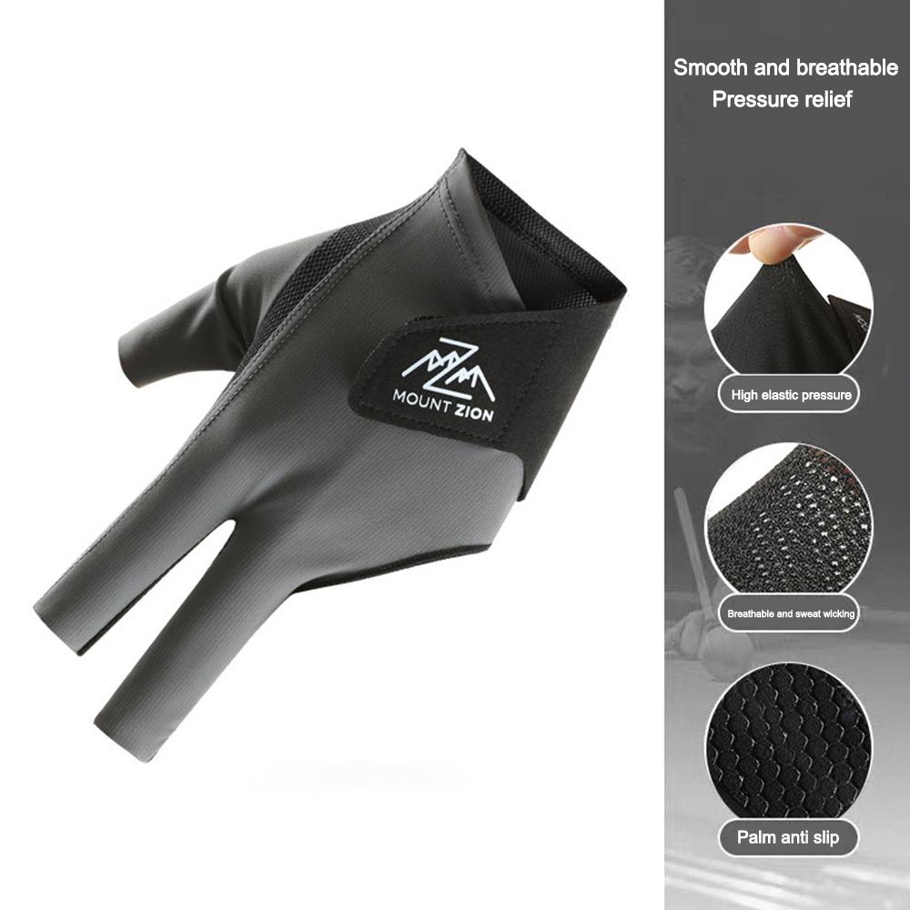 

1Pcs Left Hand Billiards Glove Non Slip Billiard Training Gloves Billiard Accessories Grey/Three Finger