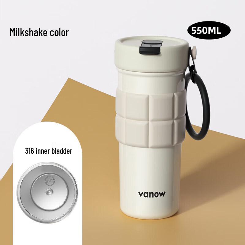 Vanow 316L Stainless Steel Straw Thermos Travel Mug