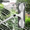 Long Handle Cleaning Brush Window Cleaner Glass Squeegee Telescopic Rod Rotating Head with Cleaning Cloth Rubber Wiper