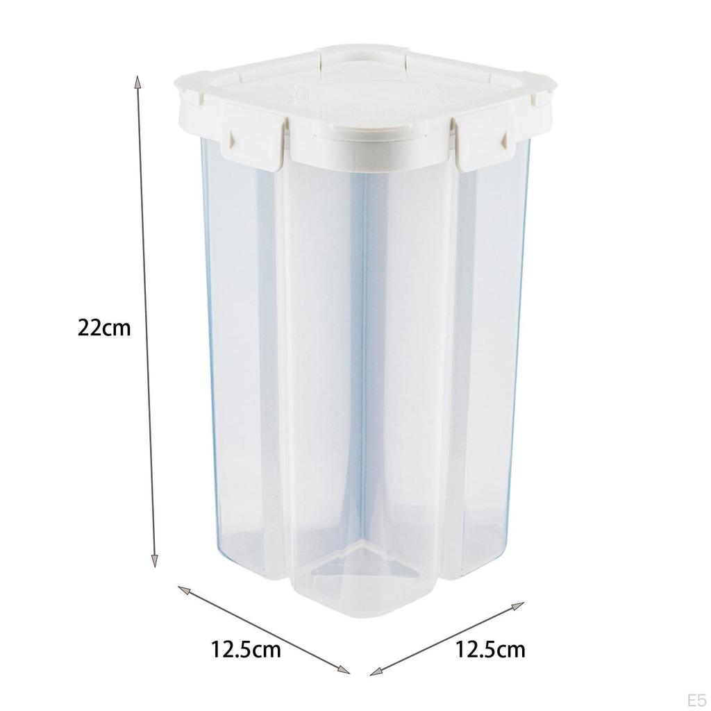 Airtight Cereal Storage Container Transparent with Lids and Compartments
