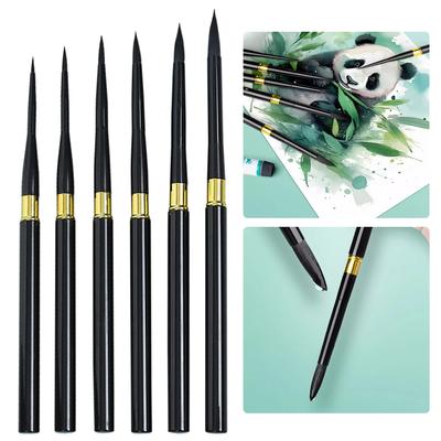 6pcs Paint Brushes Set Professional Paint Brush Round Pointed Tip Nylon Hair Acrylic Brush for Acrylic Watercolor Oil Painting