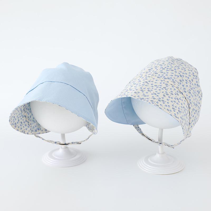 Reversible Floral Baby Sun Hat – Spring/Summer Wide Brim Bucket Hat for Girls