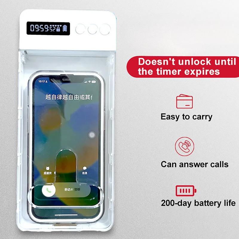 Cell Phone Lock Box T-shaped Open Students Mobile Phone Prison Self-discipline Tool With Timer Lcd Display For Adults Kids nero