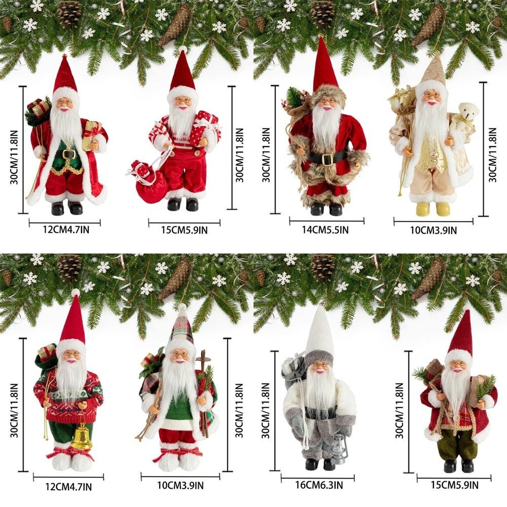 Home Decoration Xmas Tree Ornament 12 Inches Santa Claus Doll New Santa Claus Decorations  Gift