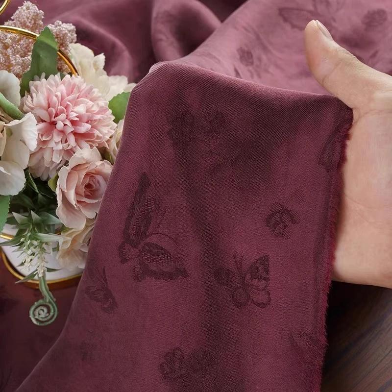 50x148cm Bawełniano-lniana tkanina żakardowa w motyle do szycia DIY sukienki, koszuli, spódnicy, spodni, odzieży, vintage letnia tkanina