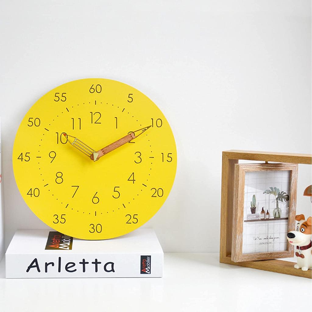 IFEND Zegar Ścienny na Stół Edukacyjny Ciągła Sekunda Duże Cyfry Arabskie 30cm Stylowy Ścienny Zawiera 1 dla Uczniów Dzieci, Zegar, Zegar, Cichy, Wskazówka,