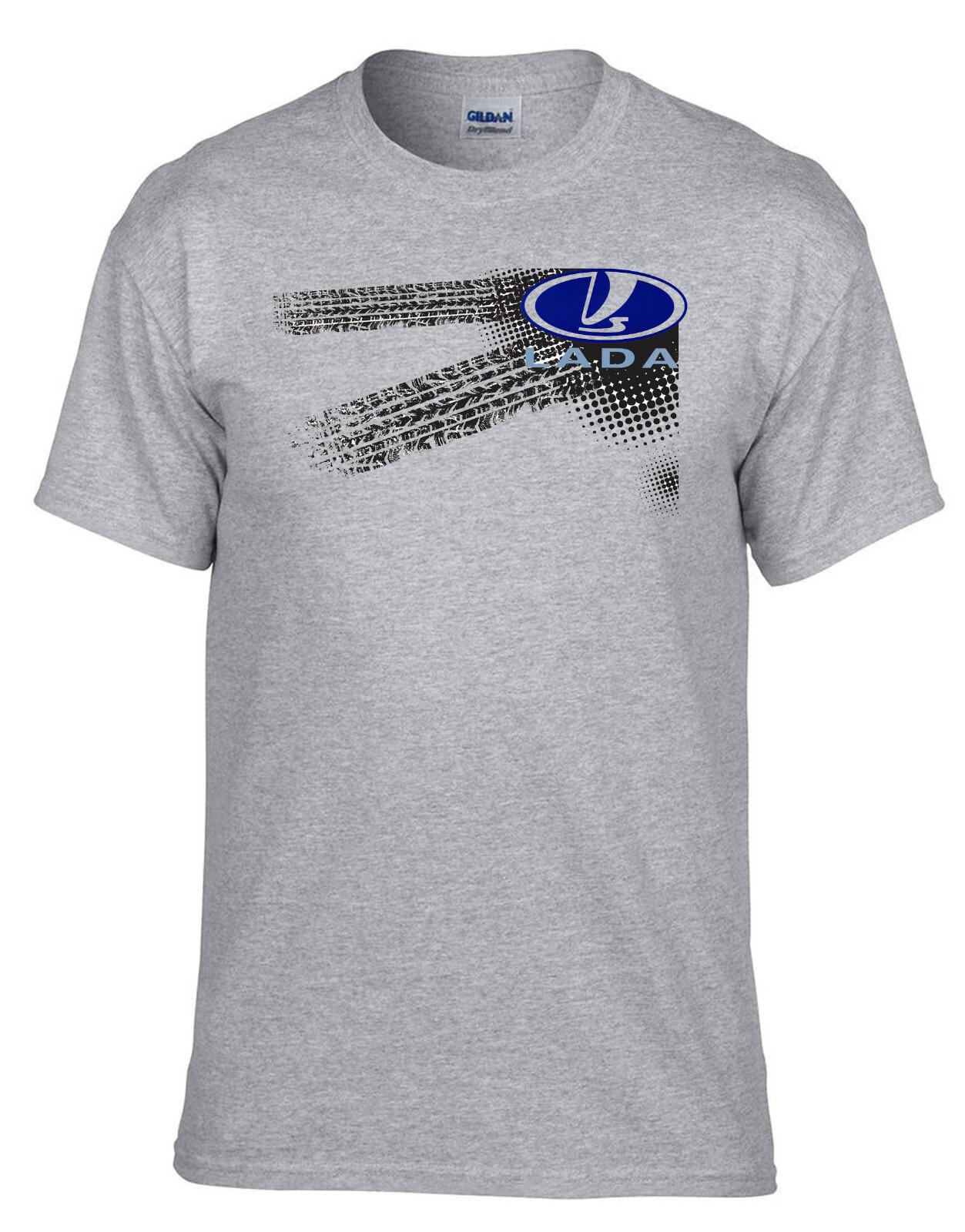 26 LADA Russian Car Logo Grey T-Shirt -049_Grey- Unisex T-Shirt M