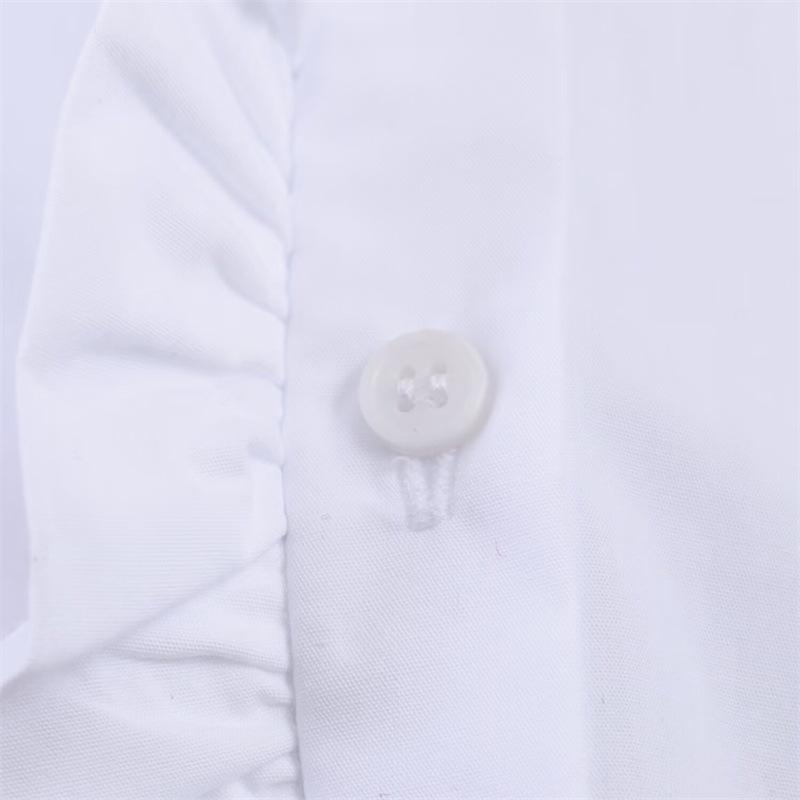 European Style 2026 Spring Stand Collar Long-Sleeve Layered Poplin Shirt