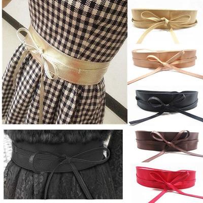 Dress Leather Bowknot Wide Belts Women Belt Wrap Waistband Coat Corset Designer Cummerbunds Waistbelt