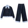 Spring 2025 Women's Fashionable Denim Jacket & Pants Two-Piece Set