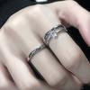 Niche Minimalist Design Sense Geometric Personality Double-Layer Love Zir*****Pen Ring Female French Tide