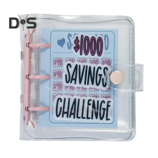 كتاب توفير المال محفظة لاصقة بإبزيم مقاوم للماء ومقاوم للتمزق غلاف PVC منتج جذاب لتوفير المال