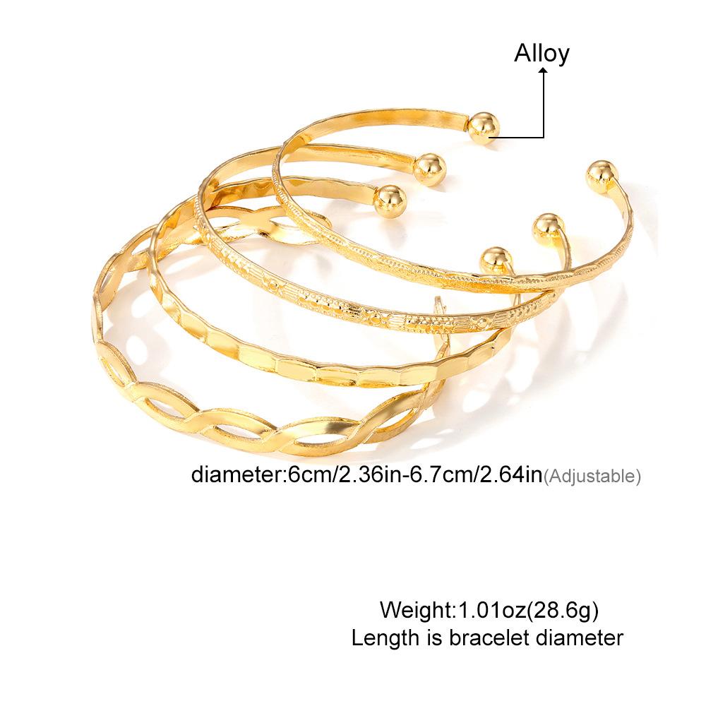 4 Stück/Set Geeignet für den täglichen Gebrauch Stapelbare Armbänder Mehrschichtig Damen Klassisches Ketten Design Vintage Kreativ Ein Geschenk Modeschmuck Für Feiertage