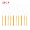 10 pcs Hair Extensions Loop Needle Pulling Hook Tool Needle Threader Loop Tool for Silicone Microlink Beads
