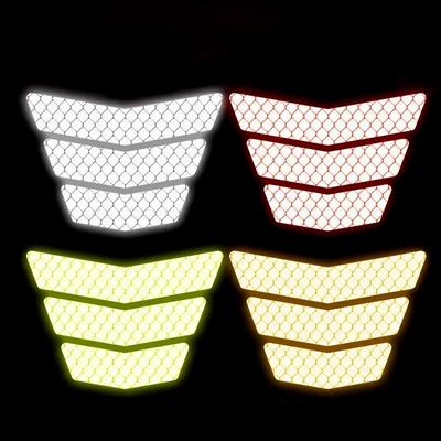 6 Stücke Motorrad Aufkleber Reflektierende Warnung Trapez Pfeil Schwanz Kotflügel Auto Lkw Bike Racing Körper Stoßstange Aufkleber Klebeband