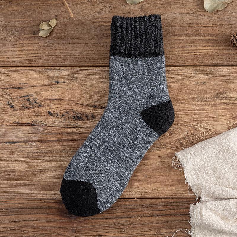5pairs/Lot Men's Wool Socks Super Thick Terry Winter Warm Socks Fashion Style Mid Tube Socks Snow Socks High Quality Men's Socks