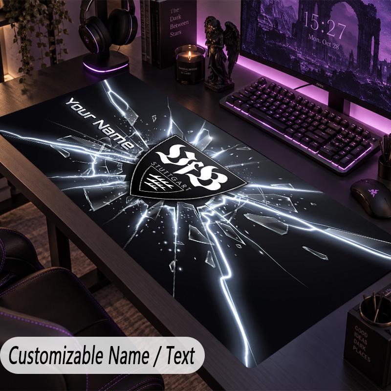 Large Mouse PadVfB Stuttgart FC Custom Name Text Personalized Desk Mat Non Slip Gaming Pad