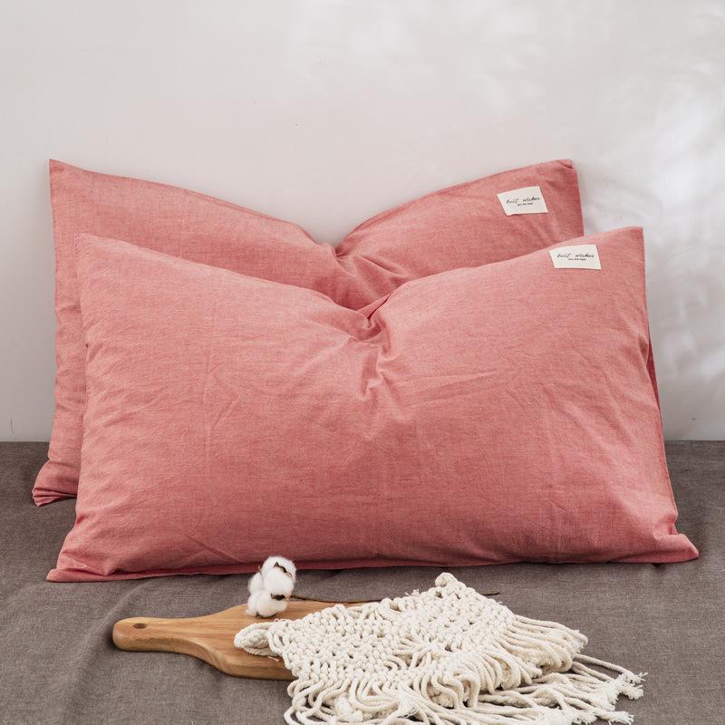 

100% Pure Cotton Washed Pillowcase Set for Dormitory - Pack of Two Pillow Covers, Suitable for Single or Double Pillow Core. 30cm x 50cm