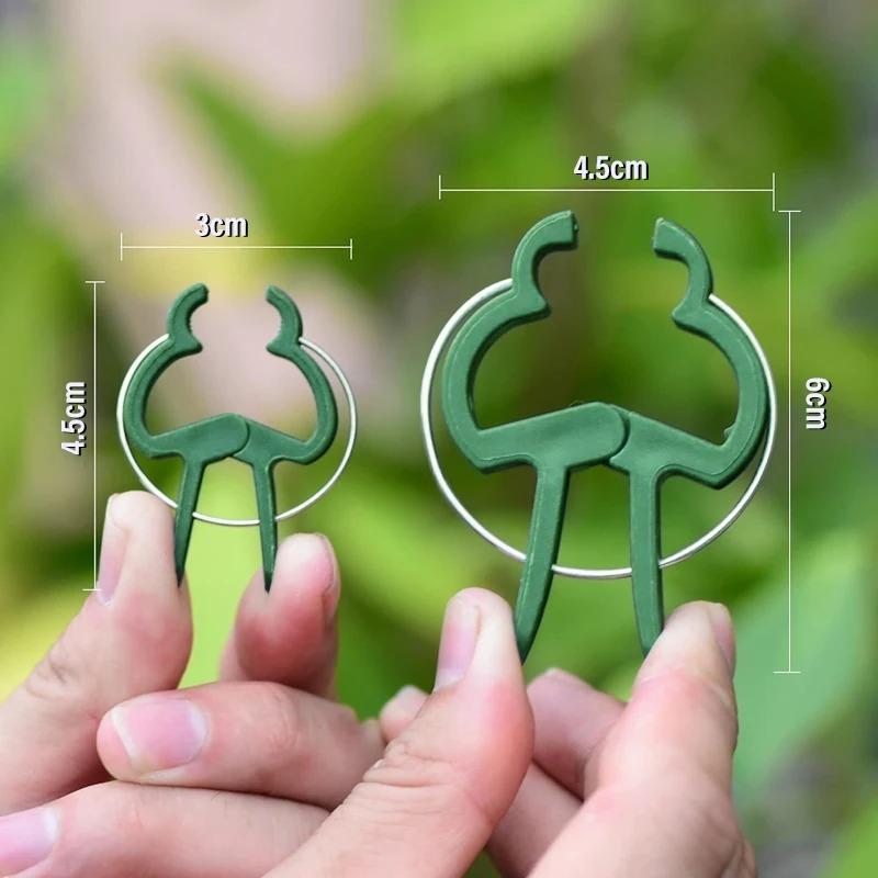 New 50Pcs Plant Fixed Clips Reusable Garden Greenhouse Clamp Bracket for Fixed Plants Vine Flower Seedling Stem Support Tools