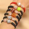 Bracelet Charm Polyvalent Sport Football Rugby Tennis Motifs de Perles Bracelet de Poignet Sportif Léger Réglable