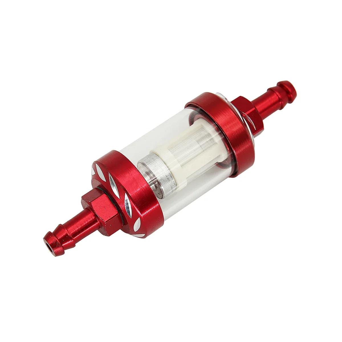 

8 мм ЧПУ алюминиевый сплав стекло газовый топливный бензиновый масляный фильтр для мотоцикла для мотокросса 125/140/150/160 куб. см CRF70 90 110 TTR100 110 KLX65 красный