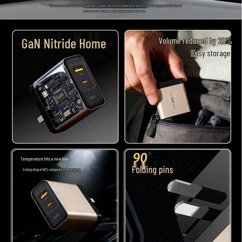 Dual-Port Foldable GaN Charger for iPhone 17, Tablets, and Laptops