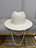 Summer Lafite Straw Hat English Letter Customizable Women's Chain Decoration Straw Hat Holiday Sunshade Hat Punk Style  gorras