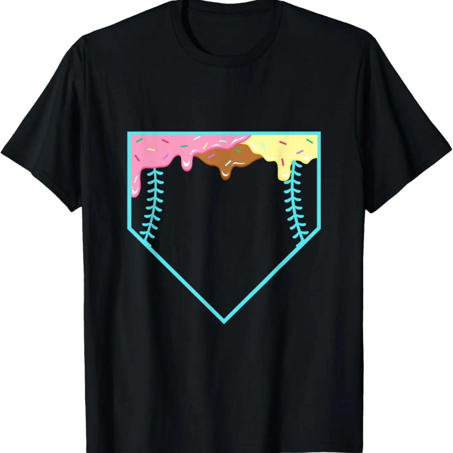 Plate Drip Ice Cream Baseball cool T-Shirt S чёрный