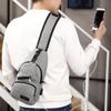 Men's Multi-layer Crossbody Chest Bag with USB Data Cable for Outdoor Carry-ons