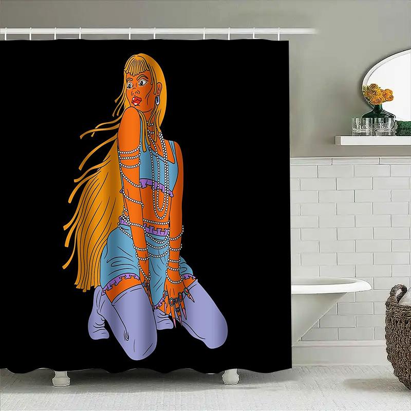 Trendy Shower Curtain Aesthetic Room Decor Grunge Wall Art E Girl Bedroom Decor Vaporwave Backdrop Gothic Home Decor Stylish Sho