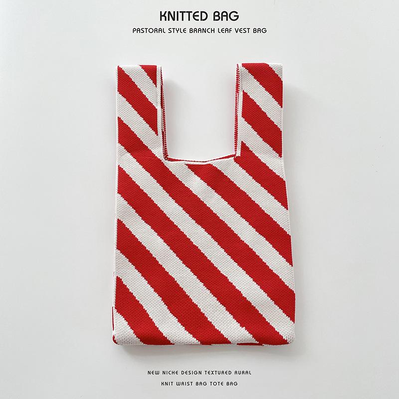 Colorful Knitted Handbags: Women's Fashion Shoulder Bags & Vest Waistcoat Styles