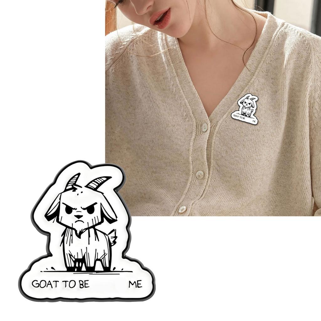 Versatile Angry Goat Alloy Brooch for Fashion Accessory on Outerwear Caps Bags Animal Inspired Jewelry Gift