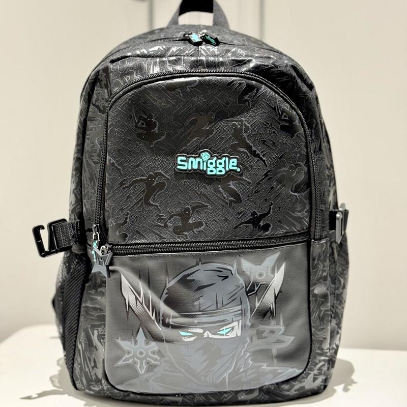 

Australia Smiggle Multifunctional Double Shoulder Decompression Backpack for Grades 1-6 - Motorcycle Cat & Football Design.