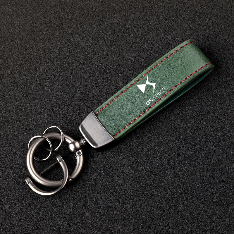 Luxusní kožený šňůrka Klíčenka Kroužek na klíče od auta Šperk pro DS DS3 DS4 DS4S DS5 5LS DS6 DS7 SPIRIT doplňky s logem