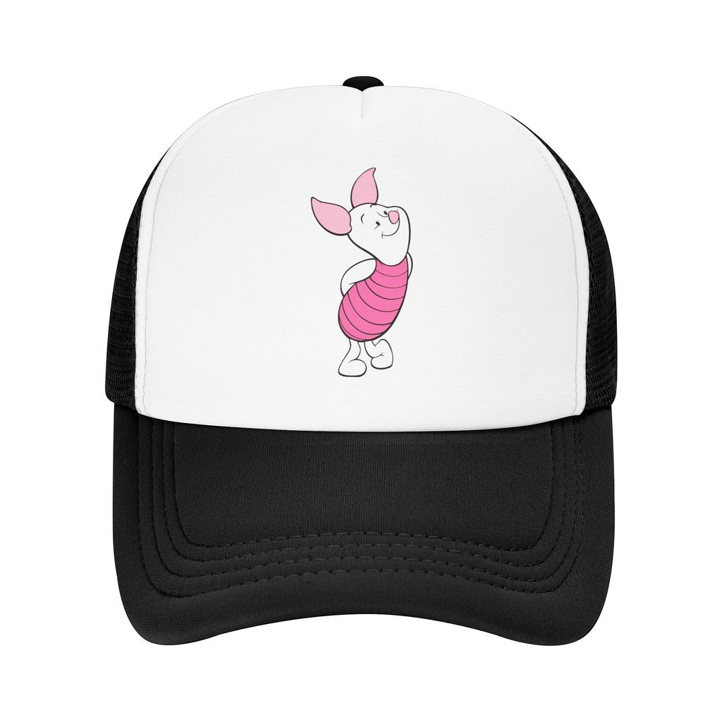 Winnie the Pooh piglet Outfits Mesh Trucker Hat Unisex Breathable pink pig Mesh-back Sun Caps Casual Adjustbale