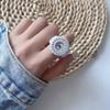Ring Watch, Quartz Watch, Metal Watch, Rhinestone, Elastic Strap.