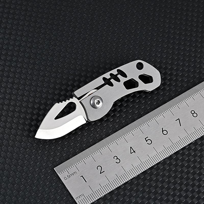 Titanium Cicada Knife Sharp Mini Folding Knife Carry Key Chain Bottle Opener Open Box Express Knife Outdoor EDC Tool