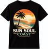 Beach Sunset Palm Tree T Shirt Tropical Summer Sun Soul Coast Graphic Tee