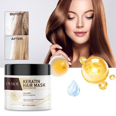 Kollagen Haarkur Tiefenreparatur Pflegendes Arganöl Kollagen Haarmaske Essenz Keratin Spülung für Trockenes Geschädigtes Haar
