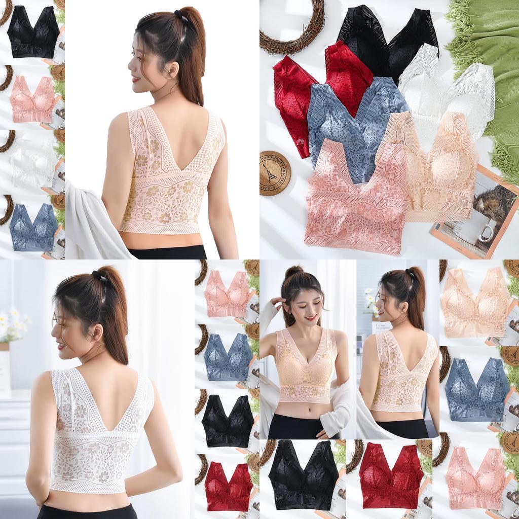 Eleganter, nahtloser Sport-BH aus Spitze mit Push-up-Effekt für sexy Yoga und Fitness