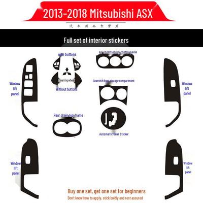 Mitsubishi ASX Interior Carbon Fiber Sticker for Gear, Control, & Window Decor