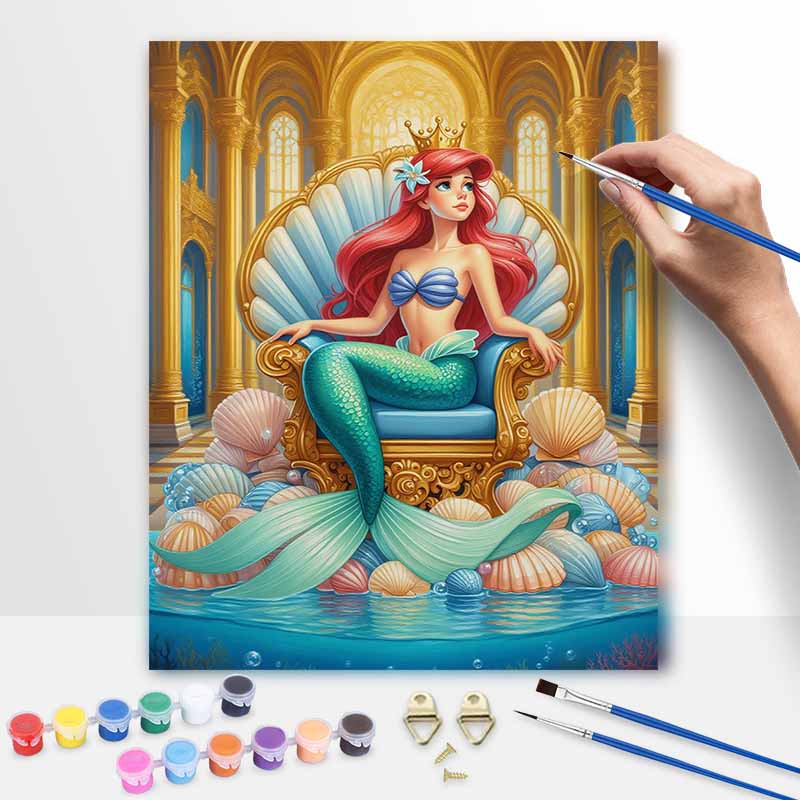 Disney Little Mermaid Princess Ariel Oil Paint Hand Painting Art Kit. Home Decor Gift 20x30cm