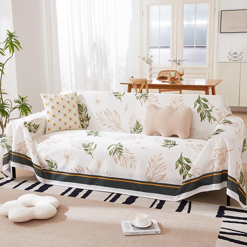 Summer Ice Silk Sofa Towel Muqing All-Inclusive Sofa Cover Dust Cover Cool Breathable Living Room One-Piece Sofa Cover Cloth