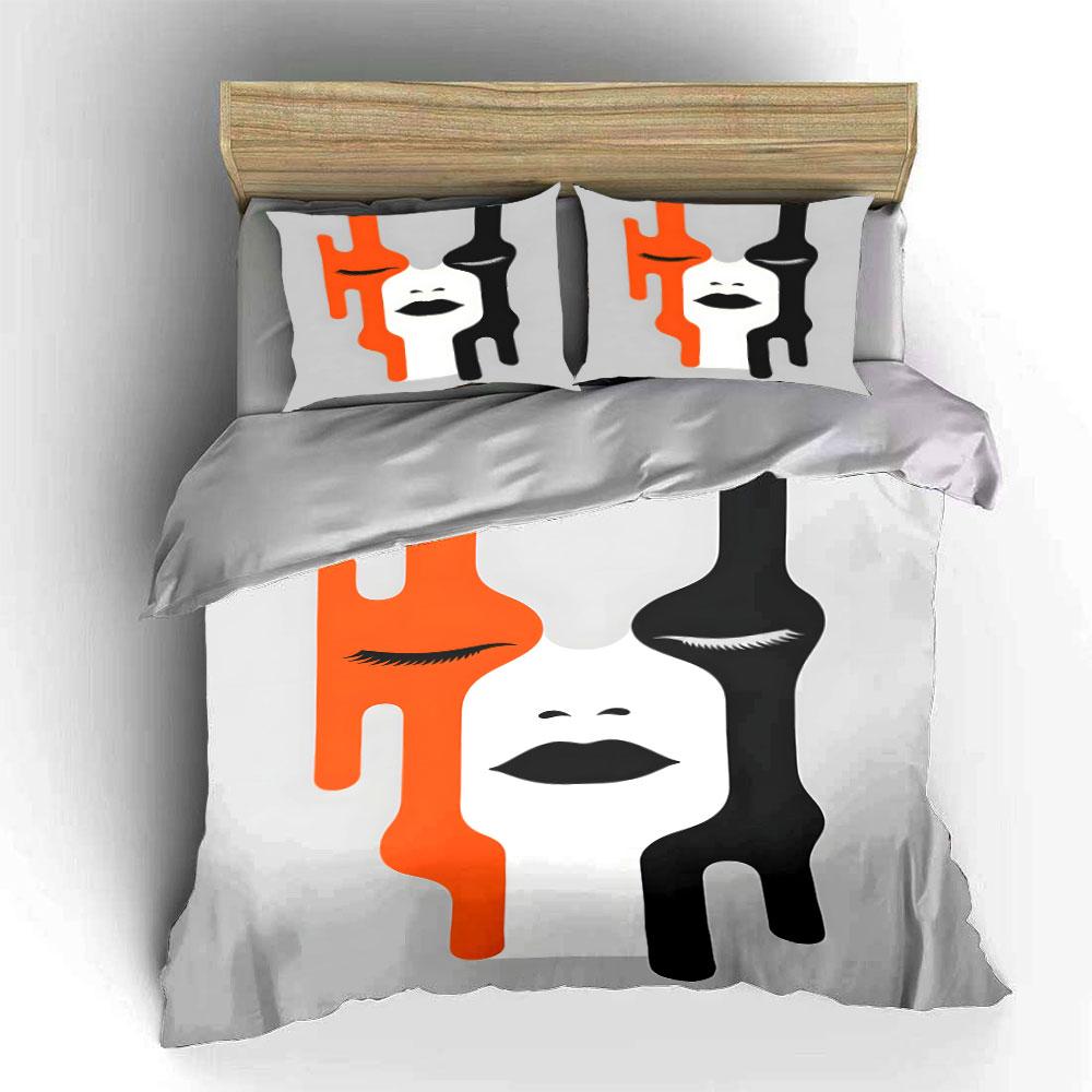 Abstract face with drips. Bedding sets Duvet cover sets Duvet covers Pillowcases(1*Duvet Cover 2*Pillowcases without duvet insert)