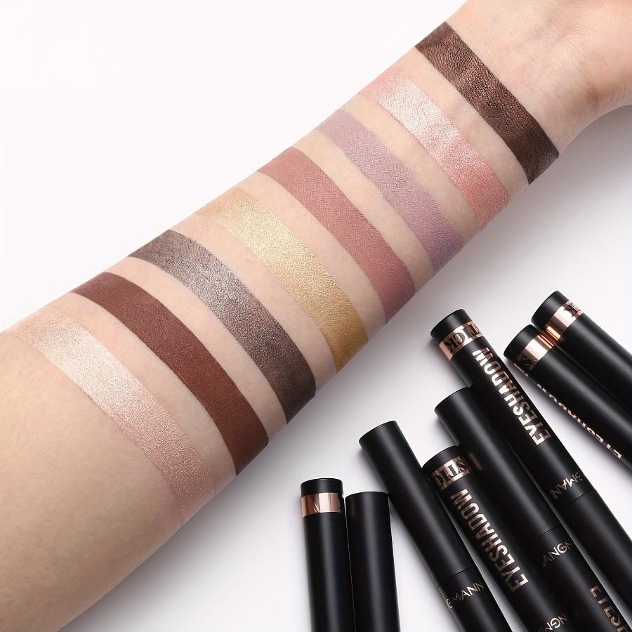 8pcs/set Pearlescent Matte Eye Shadow Stick Waterproof Longlasting Durable Eyeshadow Stick Makeup Cosmetics