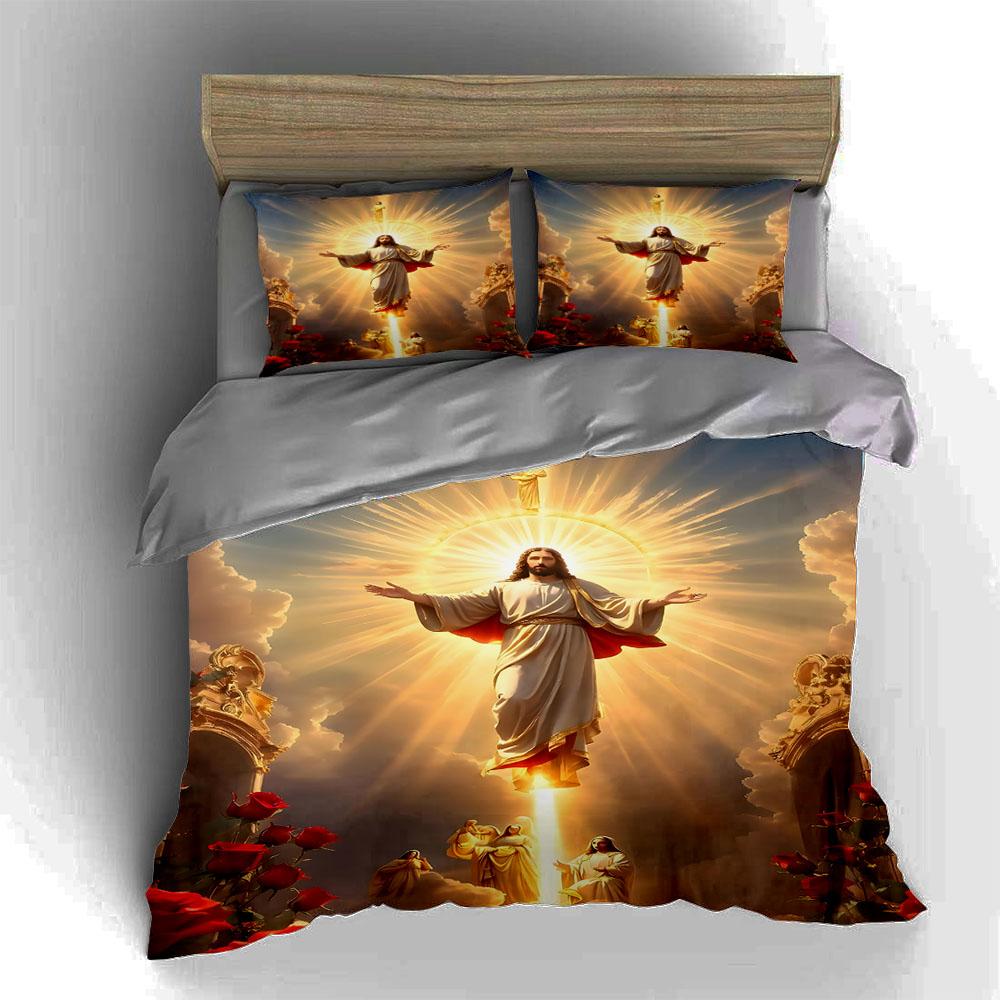 Radiant Divine Scene Bedding Duvet Cover Sets Duvet Covers Pillowcases Gifts (1 * Duvet Cover 2 * Pillowcases, Without Duvet Insert)